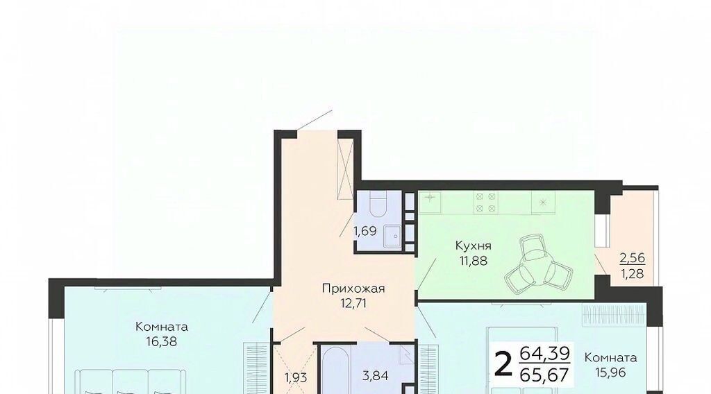 квартира г Воронеж р-н Коминтерновский ул 45 стрелковой дивизии 113 ЖК Квартал 45 фото 1