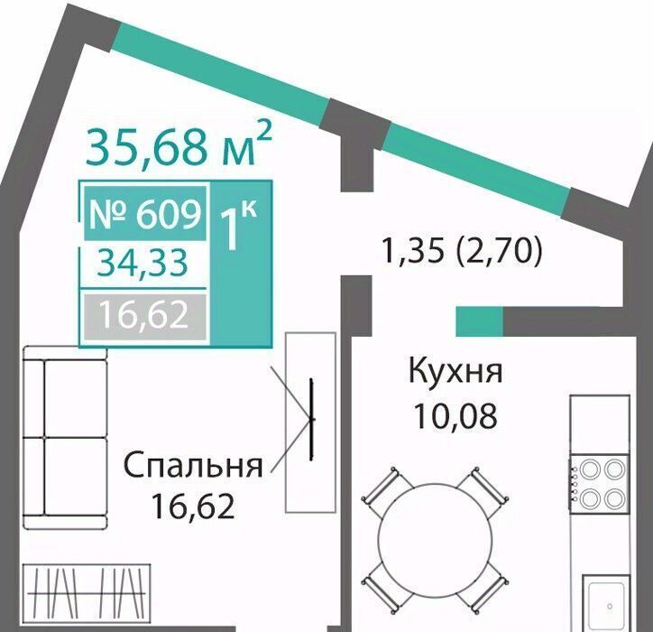 квартира г Симферополь р-н Киевский ЖК "БАРБАРИС" фото 1