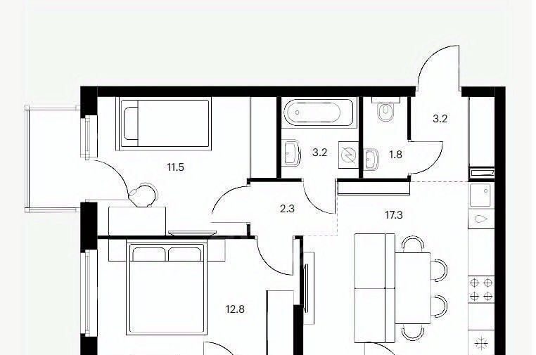 квартира г Казань метро Горки ул Анаса Тазетдинова 7к/1 фото 2