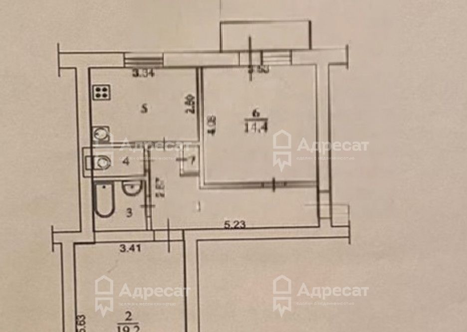 квартира г Волгоград р-н Центральный пр-кт им. В.И. Ленина 39 фото 25