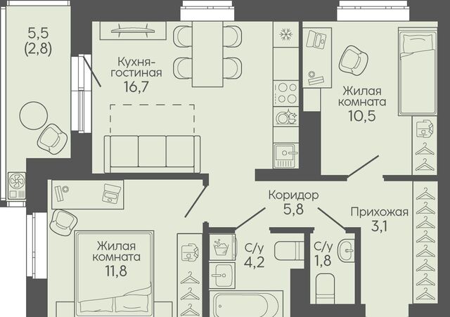 ул Трехгорная 27 ЖК «Крылья» фото