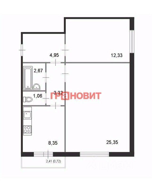 квартира г Новосибирск р-н Кировский ул Дмитрия Шмонина 1 фото 2