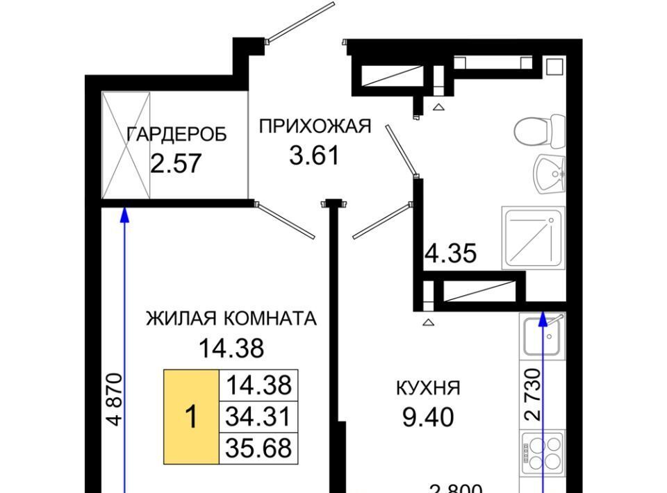 квартира г Ростов-на-Дону р-н Октябрьский пер Нефтекачка ЖК «Октябрь Парк» фото 1