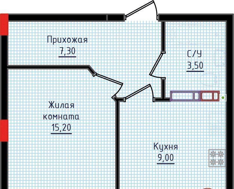квартира г Ставрополь р-н Промышленный Юго-Западный ул Якова Андрюшина 6 ЖК «Суворов» фото 2