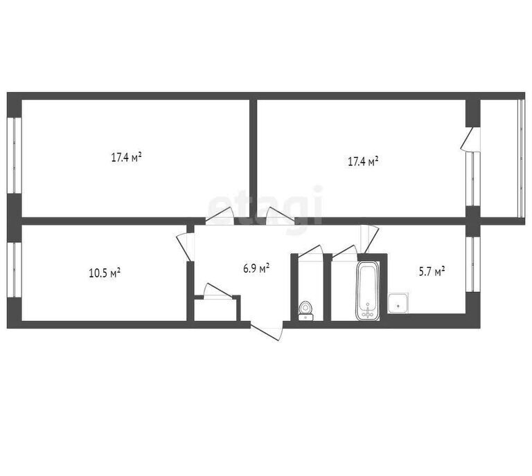 квартира г Мыски б-р Юбилейный 4 фото 1