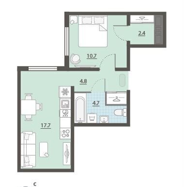 квартира г Екатеринбург Академический ул Евгения Савкова 23 фото 2