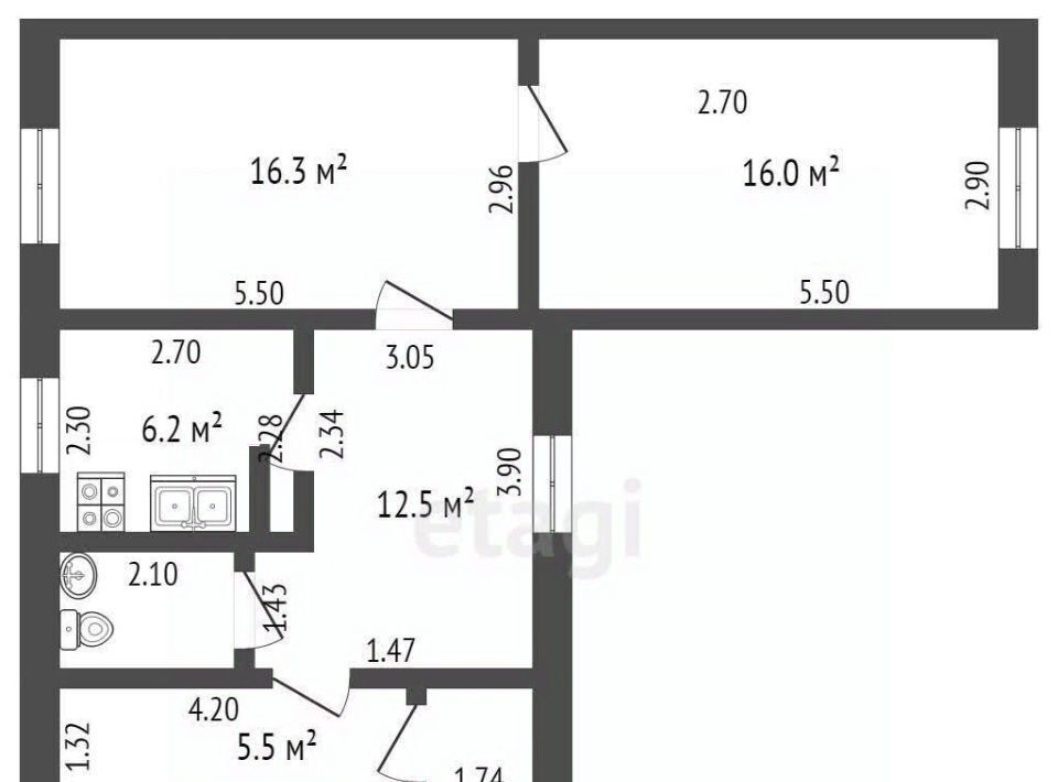 квартира г Орел п Кирпичного завода р-н Северный мкр, 43/3 фото 2