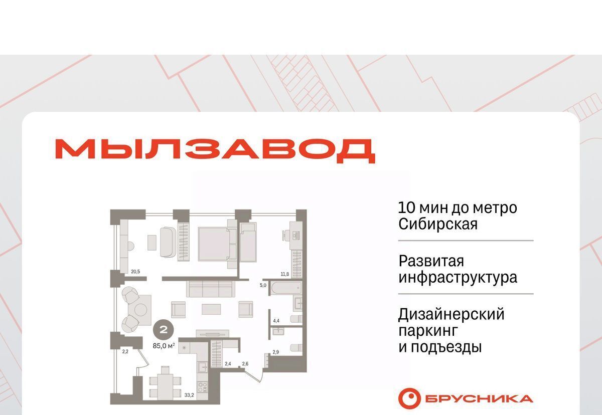 квартира г Новосибирск Сибирская ЖК Мылзавод фото 1