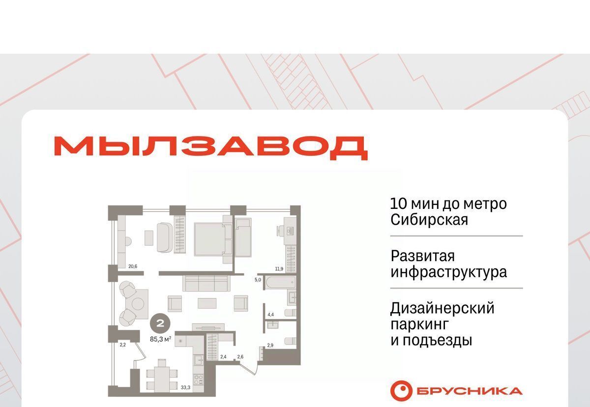квартира г Новосибирск Сибирская ЖК Мылзавод фото 1