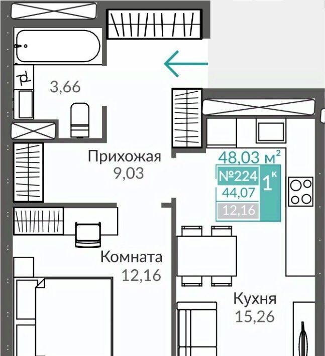 квартира г Симферополь р-н Киевский Крымская Роза фото 1