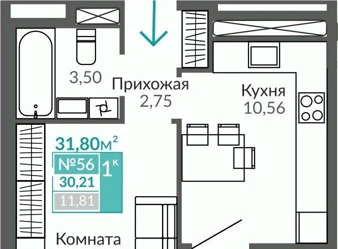 квартира г Симферополь р-н Киевский Крымская Роза фото 1