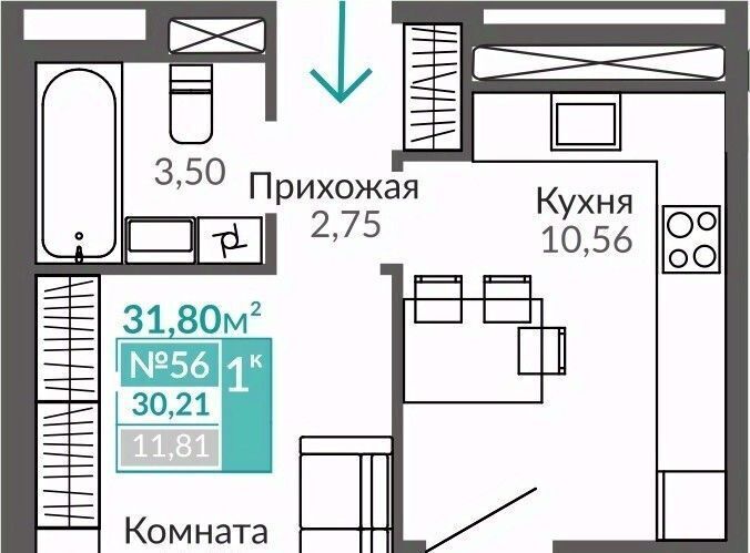квартира г Симферополь р-н Киевский Крымская Роза ЖК «АКАЦИЯ» фото 1