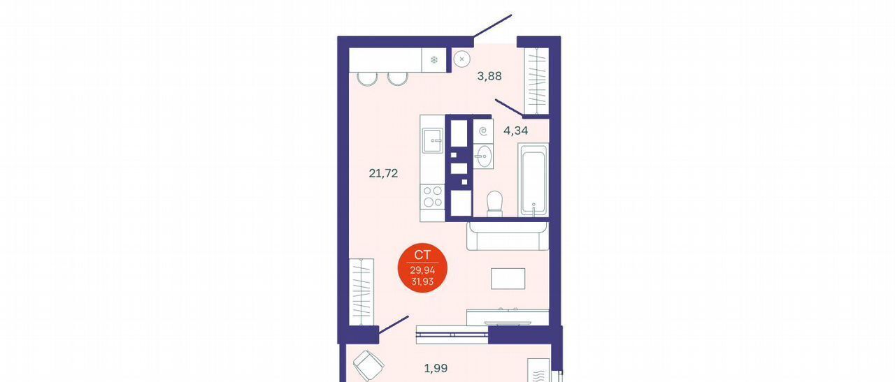 квартира г Тюмень р-н Ленинский ул Одесская 1г корп.1 д. 7 фото 2