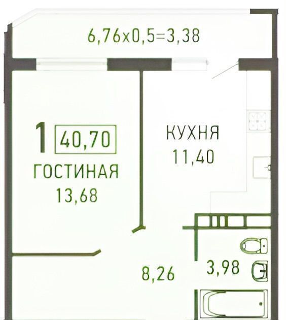 квартира г Краснодар р-н Прикубанский ул Домбайская 59 фото 8