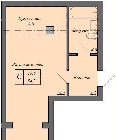 квартира г Мценск 1-й мкр-н, 5 фото 8