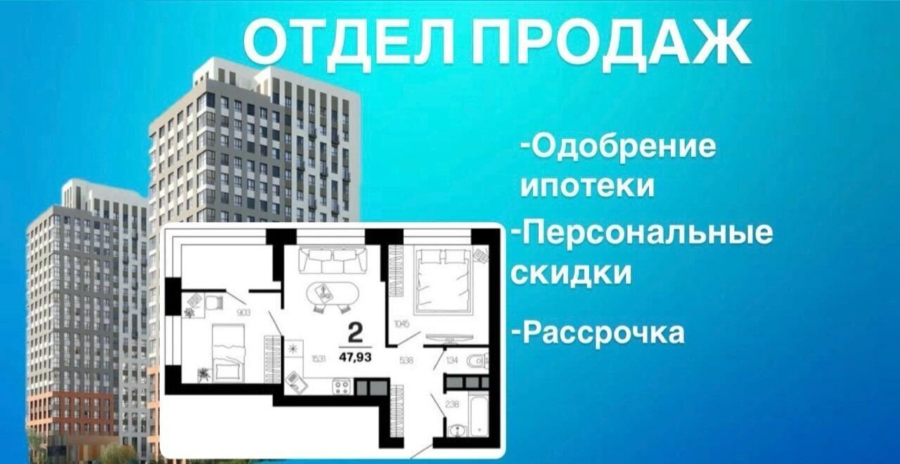 квартира г Рязань р-н Московский ул Новаторов 1 ЖД «Тринити» этап фото 1