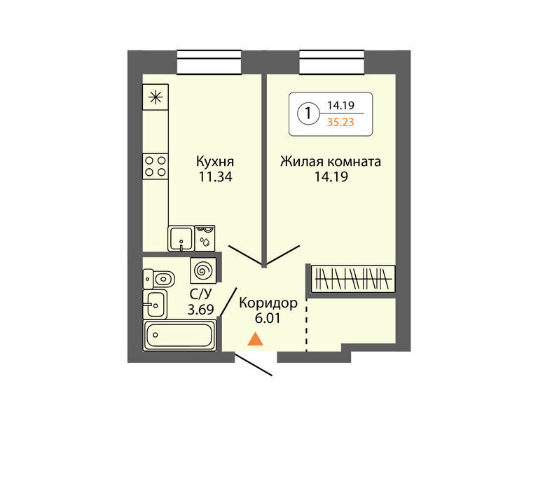 квартира г Ревда ул Энгельса 47/2 фото 1