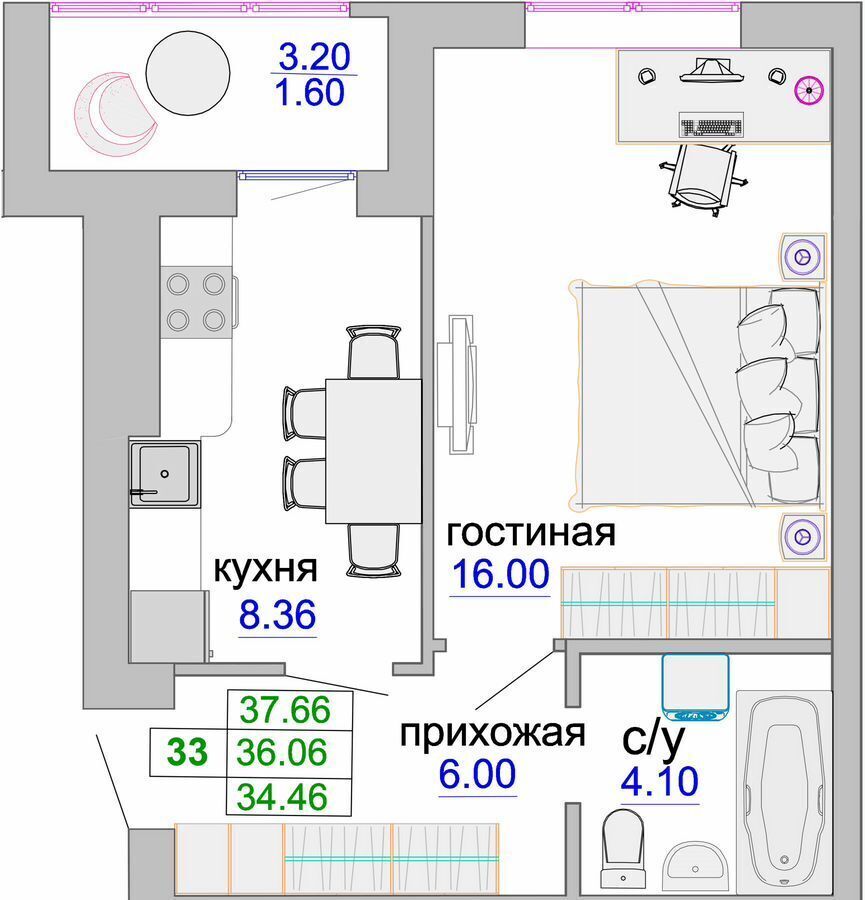 квартира р-н Зеленоградский г Зеленоградск ул Тургенева 16а фото 2