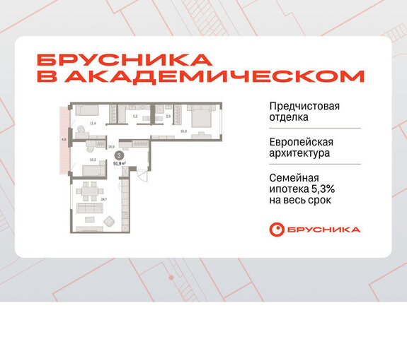 ЖК Брусника в Академическом 19-й квартал фото