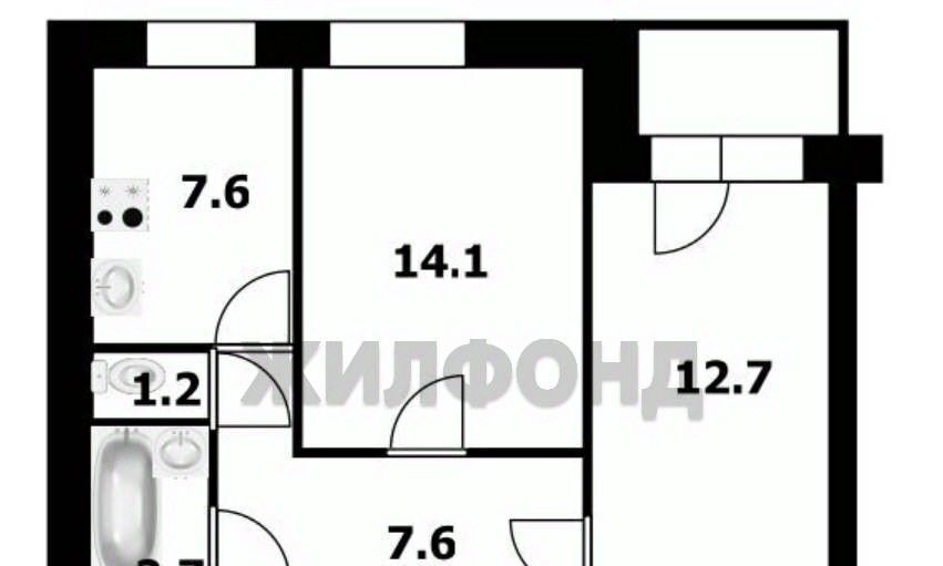 квартира г Новосибирск Золотая Нива ул Гаранина 21 фото 13