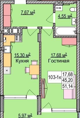 квартира р-н Зеленоградский г Зеленоградск ул Гагарина 87 ЖК «Атлантис» фото 2
