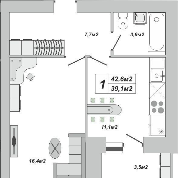 квартира г Тамбов р-н Октябрьский ул Чичерина 7/3 фото 1