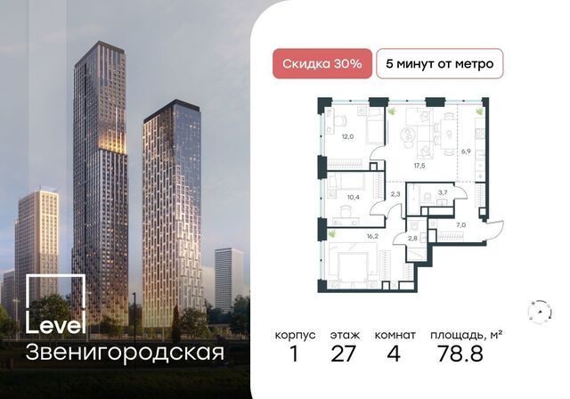 метро Хорошёво дом 1 муниципальный округ Хорошёво-Мнёвники, ЖК «Level Звенигородская» фото