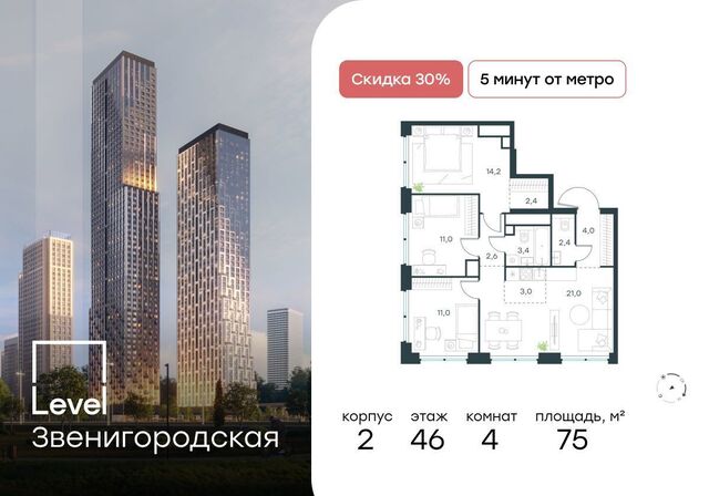 метро Хорошёво дом 2 муниципальный округ Хорошёво-Мнёвники, ЖК «Level Звенигородская» фото