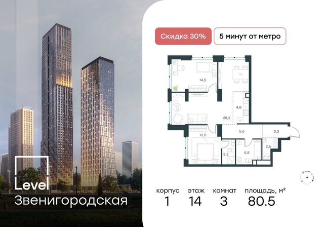 метро Хорошёво дом 1 муниципальный округ Хорошёво-Мнёвники, ЖК «Level Звенигородская» фото