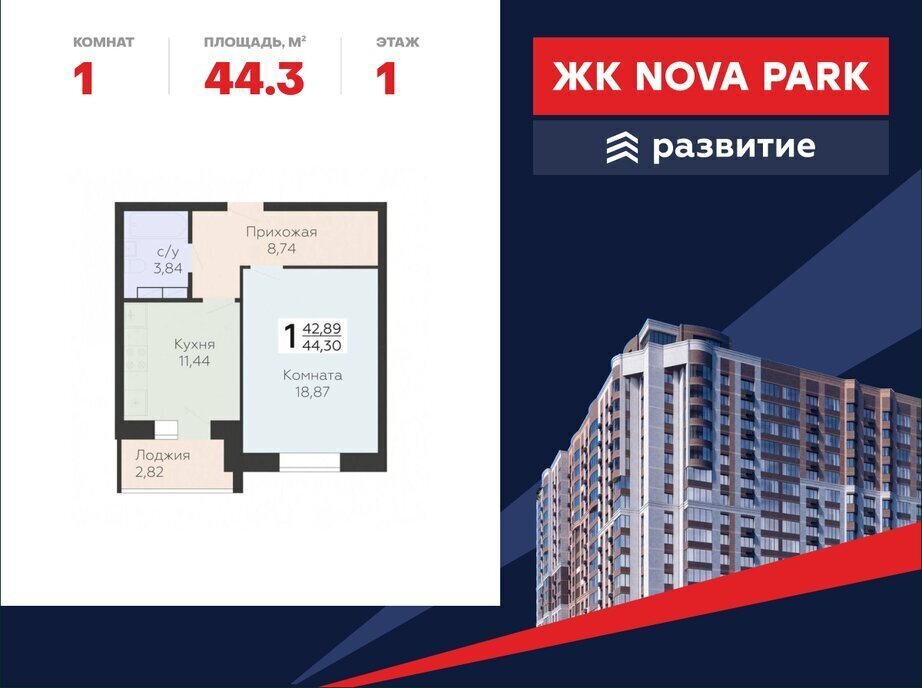 квартира г Орел р-н Заводской ул Панчука 83а ЖК «Nova Парк» фото 1