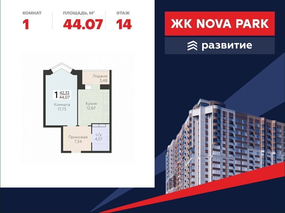 квартира г Орел р-н Заводской ул Панчука 83а ЖК «Nova Парк» фото 1