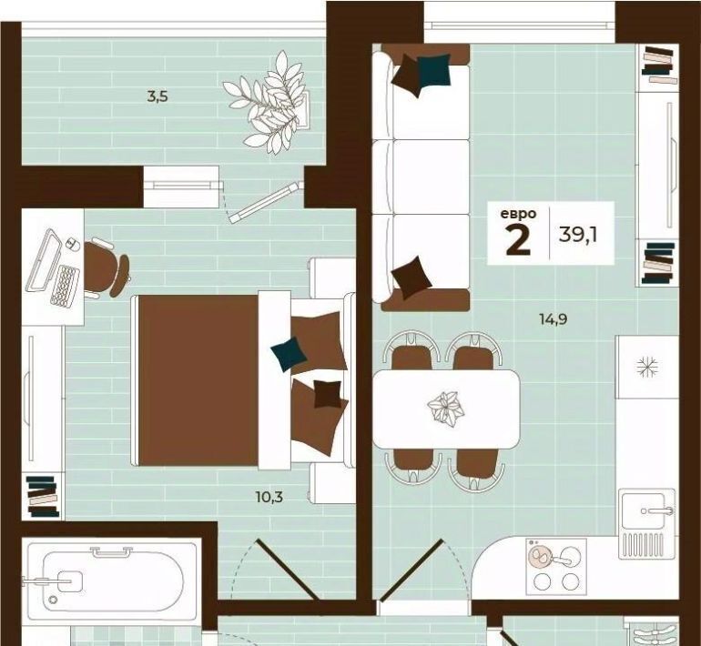 квартира г Тула р-н Центральный ул Академика Насоновой 3 фото 1