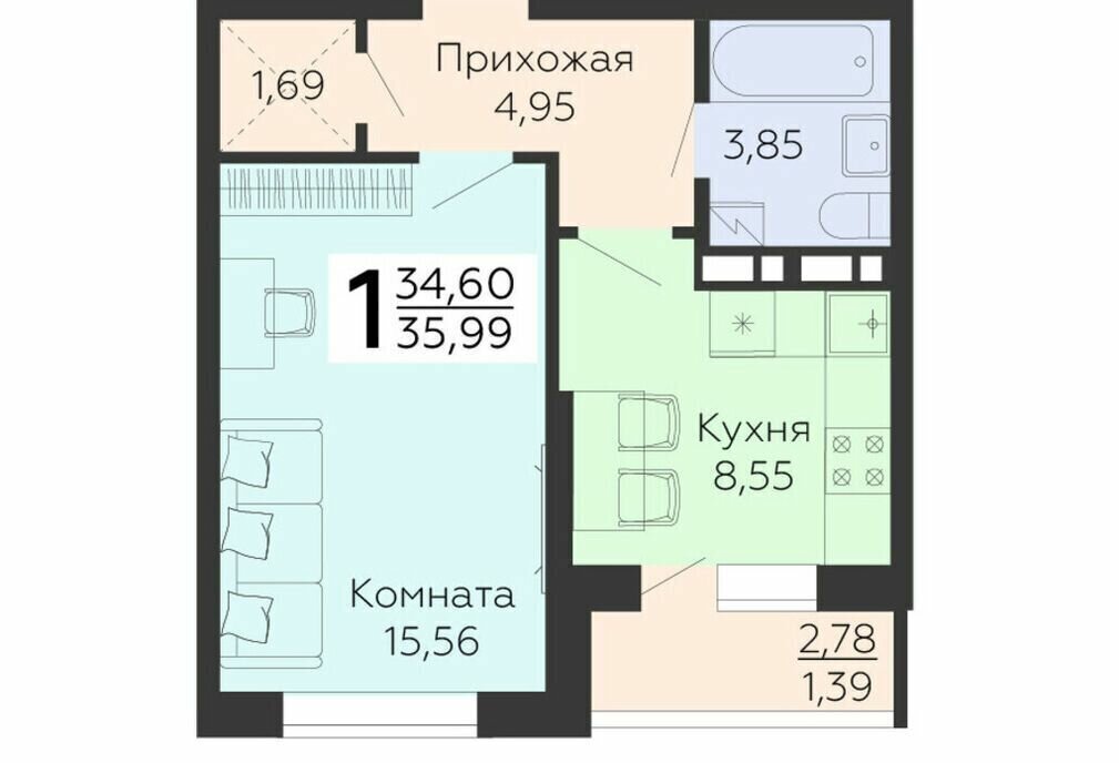 квартира г Воронеж р-н Коминтерновский ул 45 стрелковой дивизии 113 ЖК Квартал 45 фото 1