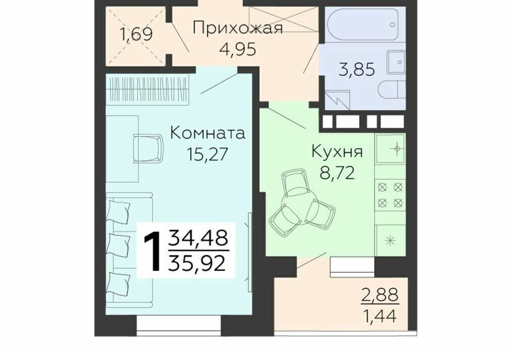 квартира г Воронеж р-н Коминтерновский ул 45 стрелковой дивизии 113 ЖК Квартал 45 фото 1
