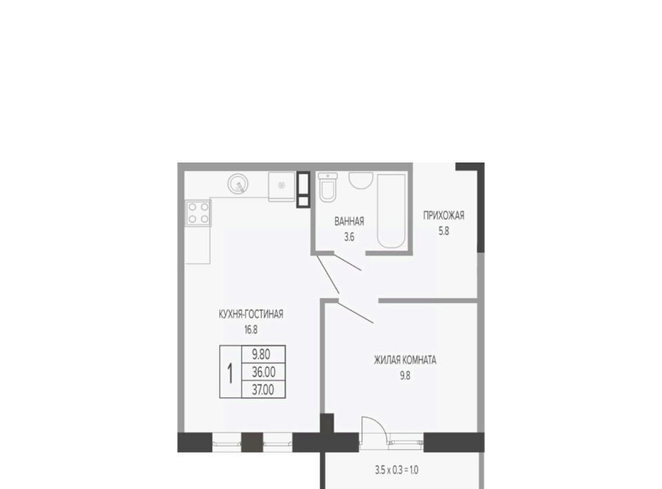 квартира г Краснодар р-н Прикубанский Фестивальный фото 1