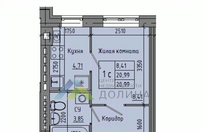 квартира г Волгоград р-н Советский микрорайон «Долина» ул. Химина, 13Б фото 17