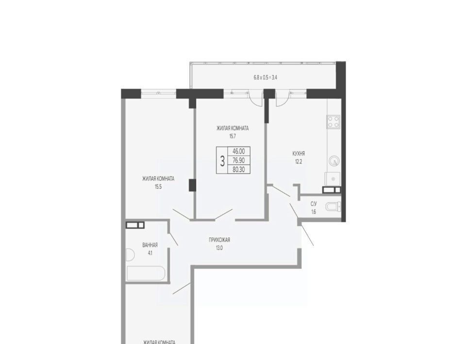 квартира г Краснодар р-н Прикубанский Фестивальный фото 1