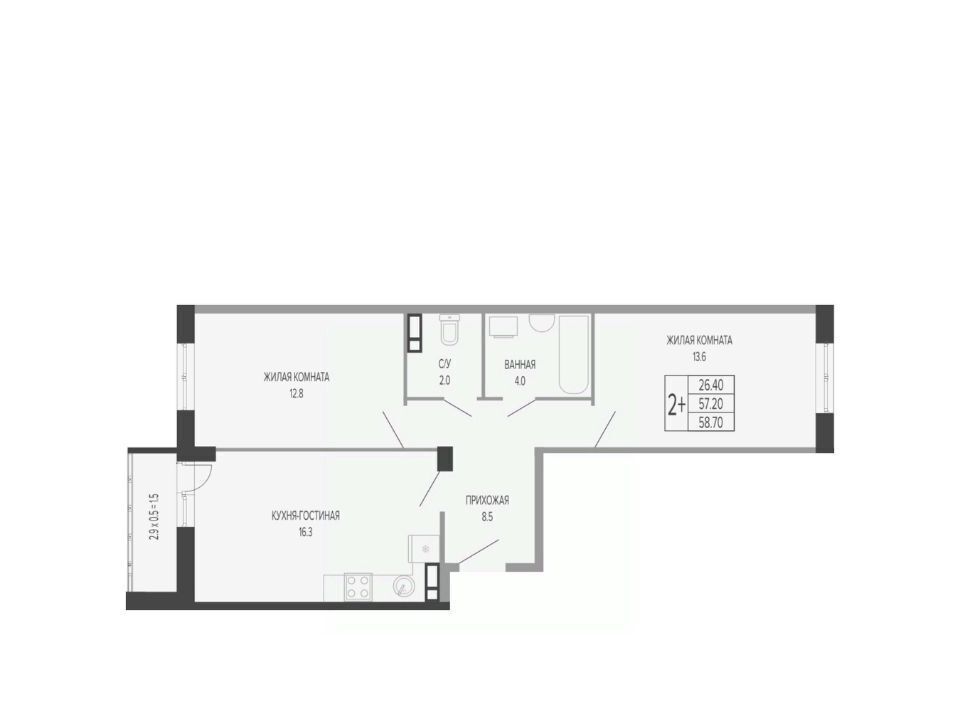 квартира г Краснодар р-н Прикубанский Фестивальный фото 1