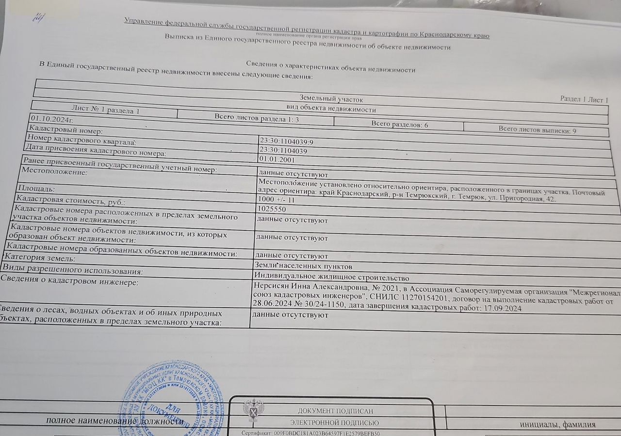 земля р-н Темрюкский г Темрюк ул Пригородная 42 Темрюкское городское поселение фото 1