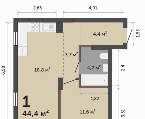 квартира г Екатеринбург Чкаловская ул Краснолесья 10/7 фото 1