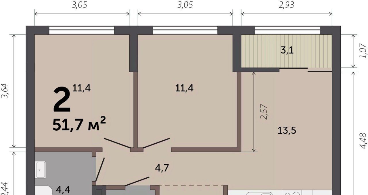 квартира г Екатеринбург Чкаловская ул Краснолесья 10/6 фото 1