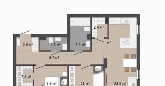 квартира г Екатеринбург Чкаловская ул Краснолесья 10/7 фото 3