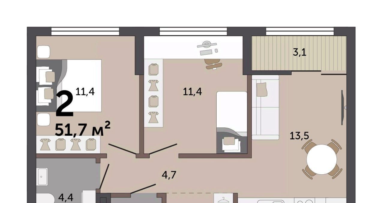 квартира г Екатеринбург Чкаловская ул Краснолесья 10/6 фото 2
