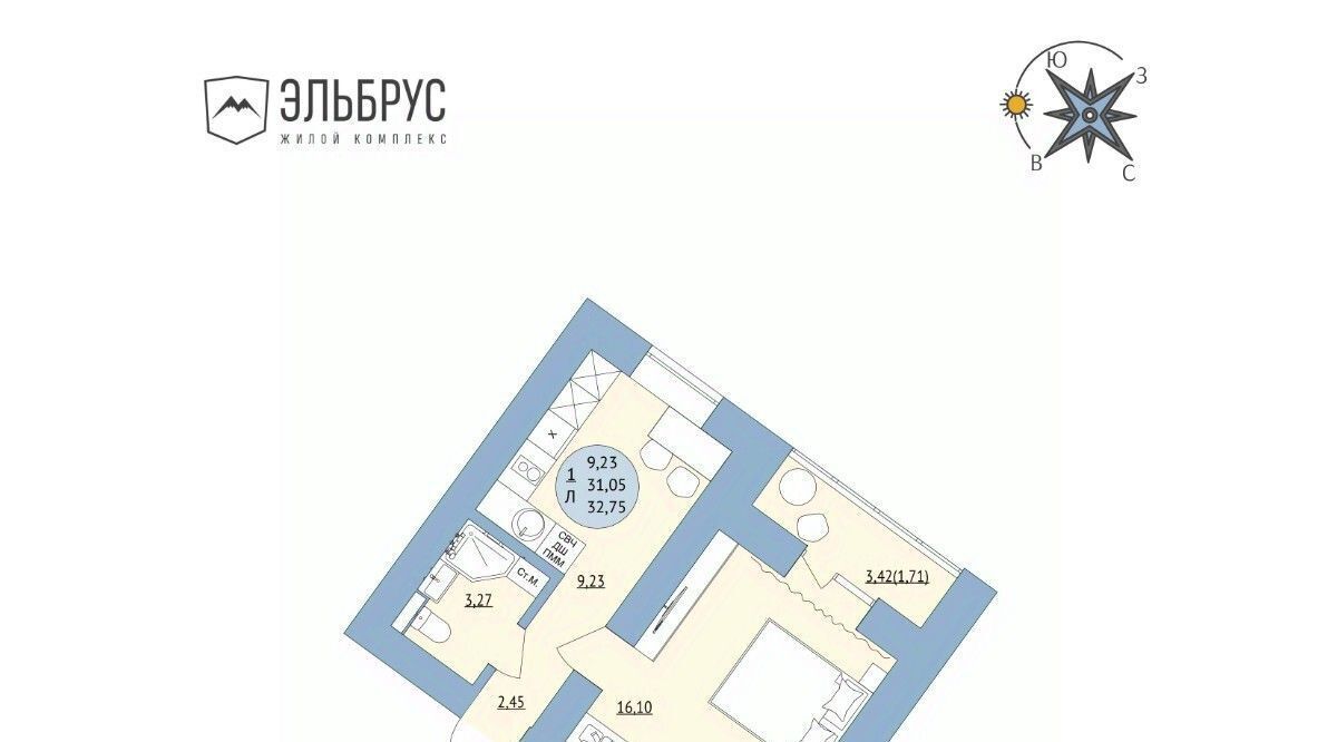 квартира г Уфа р-н Кировский ул Кавказская 24 фото 1