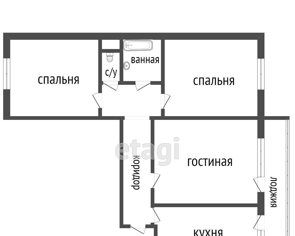 квартира г Ульяновск р-н Засвияжский 3-й Свияга м-н, Кузоватовская, 12 / Самарская, 3 фото 29