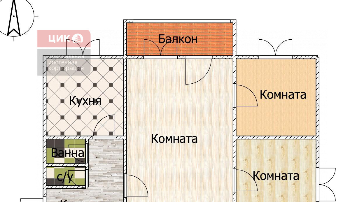 квартира г Рязань р-н Московский ул Великанова 7/1 фото 1