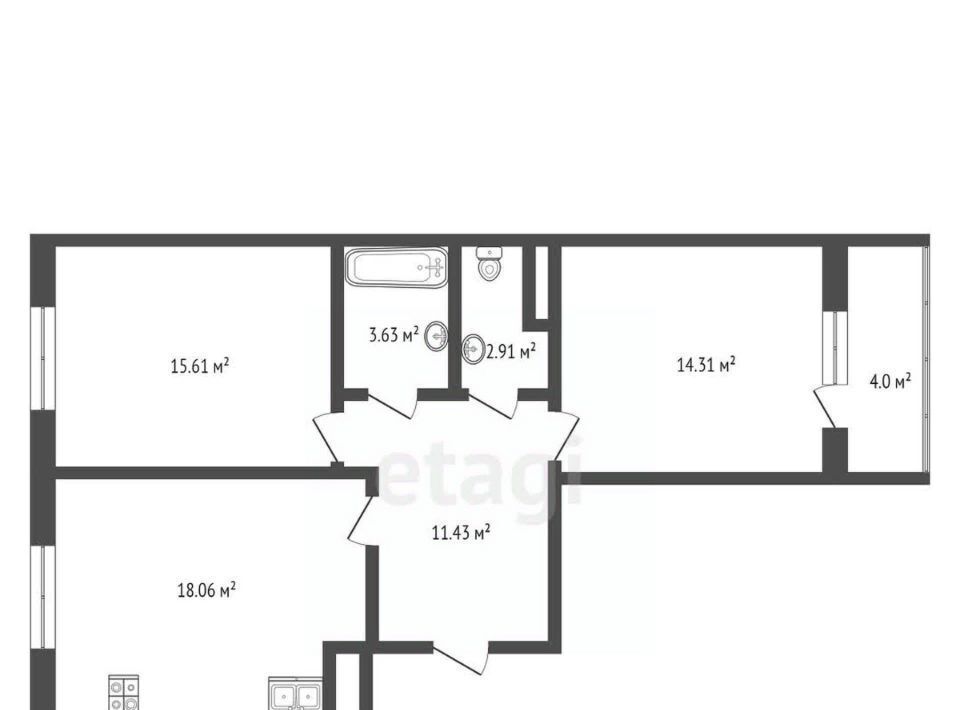 квартира г Сургут ул Университетская 49 31Б фото 2