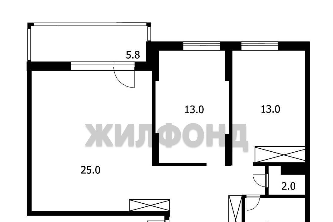квартира г Новосибирск Речной вокзал Восход ул Восход 20/1 фото 36