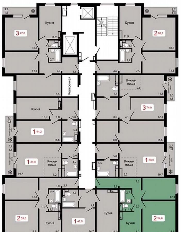 квартира г Красноярск р-н Октябрьский ул Калинина 2 фото 2