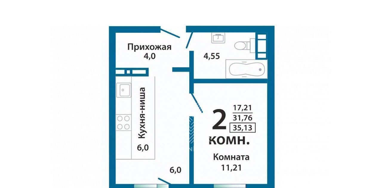 квартира г Челябинск р-н Центральный ул Петра Сумина 7 фото 17